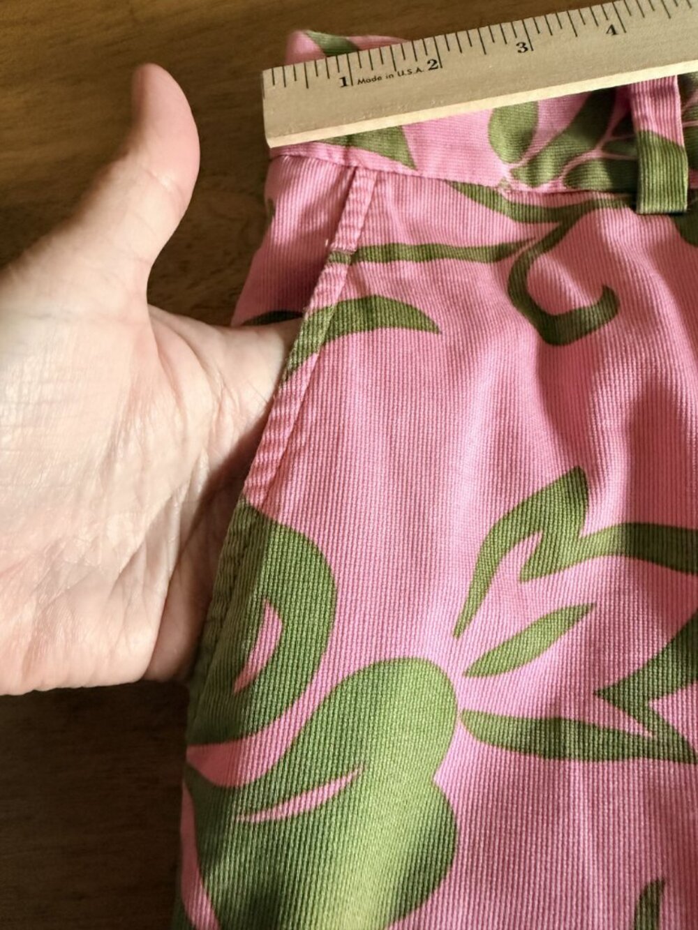 Trina Turk Womens Pink & Green Tropical Print Lightweight Denim Pants 34x30 - Picture 2 of 9
